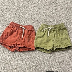 Old Navy Olive Drawstring Cotton Shorts 12-18M